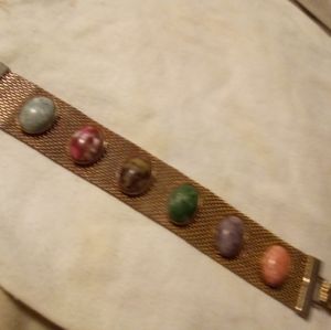 Vintage Sarah cov 6 stone woven bracelet